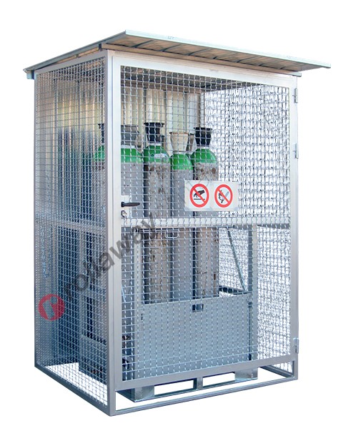 Box de stockage de bouteilles de gaz en acier galvanisé avec cadre de support 1550 x 1210 mm