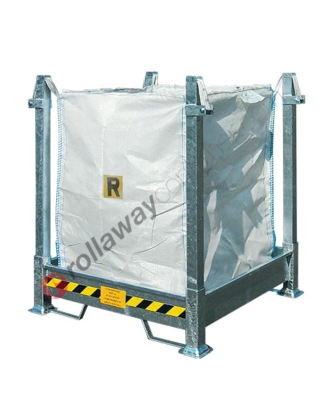Support big bag en acier galvanisé amovible 1070 x 1070 x 1350 mm