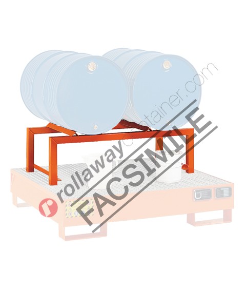 Support de fûts horizontal en acier mm 1180 x 600 H 380 pour 3 fûts de 60 litres