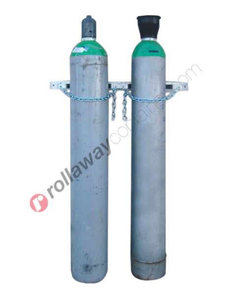 Support de cylindre de gaz mural en acier galvanisé pour deux cylindres 860 x 115 x 60 mm