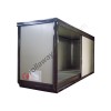 Module de stockage pour cuves de sol avec panneaux isolés en polyuréthane, bac de rétention et portes coulissantes