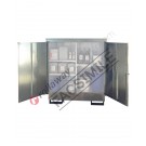 Box de rétention en acier galvanisé 1410 x 950 x 1680 mm avec étagères