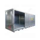 Module de stockage pour cuves de sol en acier avec bac de rétention et portes coulissantes groupe de taille 2