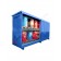 Module de stockage pour fûts sur étagère en acier avec bac de rétention et portes coulissantes groupe de taille 1
