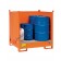 Bac de rétention produit chimique en acier peint avec grille et parois latérales 1350 x 1260 x 1430 mm pour 4 fûts