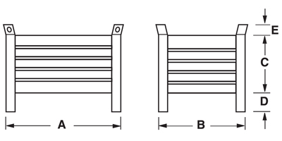 Dimensions caisse palette métallique tôlée petit avec pieds en tube carré