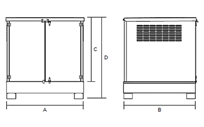 Dimensions Box de rétention en acier peint 1350 x 1650 x 1960 mm